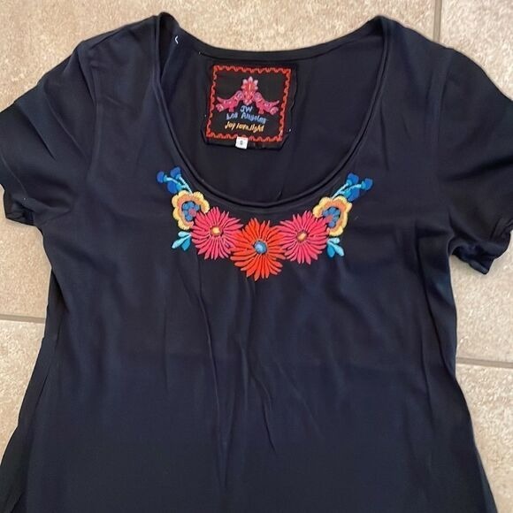 Johnny Was Short Sleeves Maxi Dress - Black - Size: Small - Picture 3 of 8